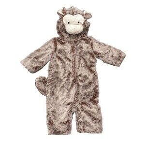 Pottery Barn Kids Monkey Costume 6-12 Months Snap Close Plush Halloween